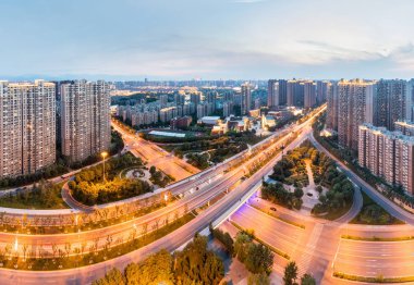 Xian 'da Nightfall şehir Kavşağı