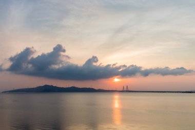 poyang göl kablo-kaldı köprü manzara