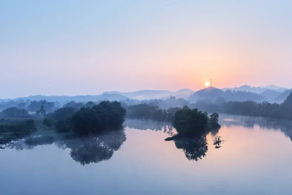 Wuyuan Ландшафт Затока Сході Сонця Красиві Ідилічні Краєвиди Провінція Цзянсі — стокове фото