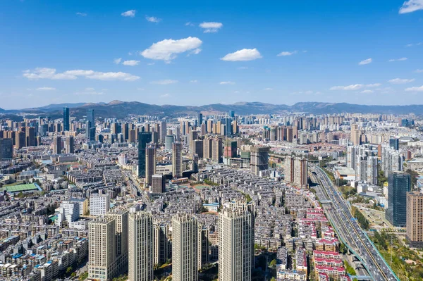 Luftaufnahme Der Stadt Kunming Provinz Yunnan China — Stockfoto
