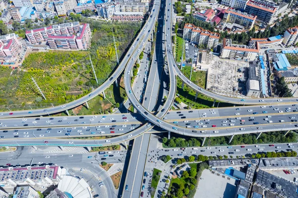 Воздушный Вид Развязку Городов Городе Куньмин Провинция Юньнань Китай — стоковое фото