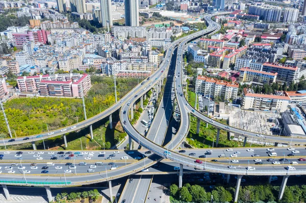 Viaducto Urbano Paso Elevado Ciudad Kunming Provincia Yunnan China —  Fotos de Stock