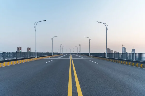 Empty Bridge Surface Asphalt Road Background — Stock Photo, Image