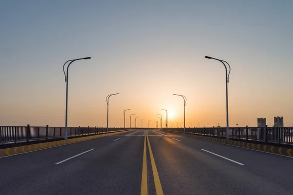 Ponte Deck Road Sunrise Jiujiang Yangtze River Bridge Closeup Chin — Fotografia de Stock