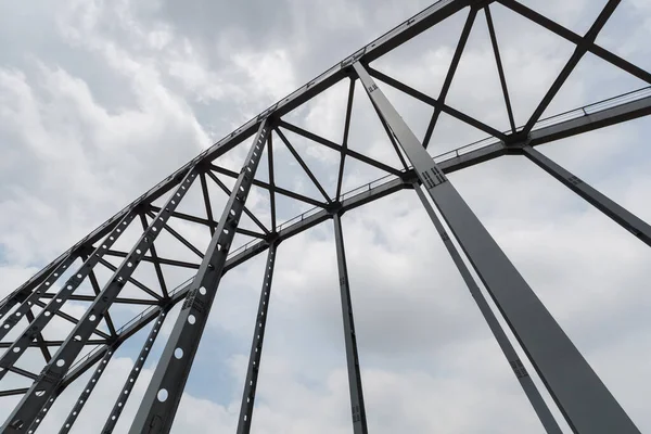 Stahlfachwerk Nahaufnahme Auf Stahlbrücke — Stockfoto