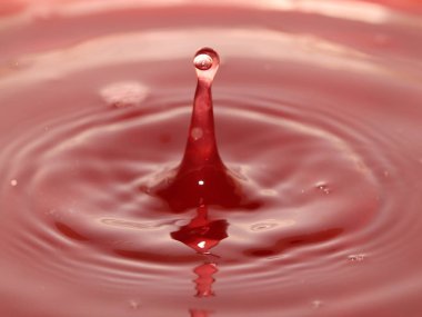 bir sıvı sonra bir damla su yüzeyinde desenler