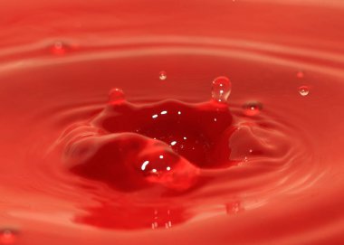 bir sıvı sonra bir damla su yüzeyinde desenler