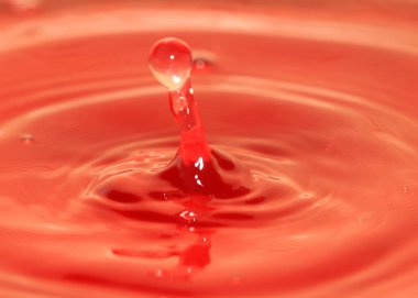 bir sıvı sonra bir damla su yüzeyinde desenler