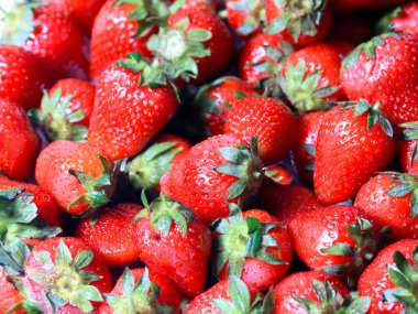 Kahvaltı yemek için güzel olgun çilek Bahçe çilek