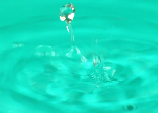 Padrões Superfície Líquido Após Uma Gota Água — Fotografia de Stock