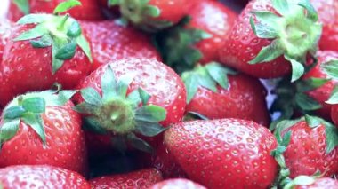 Olgun taze tatlı çilek Bahçe arsa üzerinden güzel bir ürün