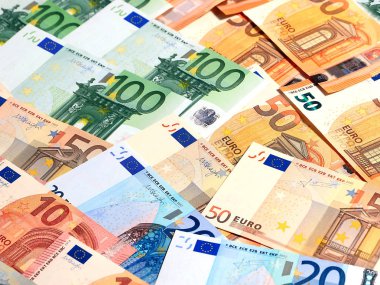 finansal sistemin bir öğe olarak Avrupa euro banknot yığını 