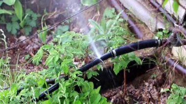 yıpranmış yırtılmış eski lastik boru bağlantı parçaları ile su geçer 