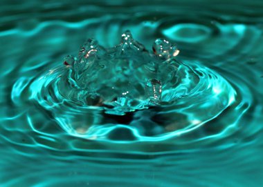 harika bir damla sıvı yüzeyinin hits sonra su sıçramalarına