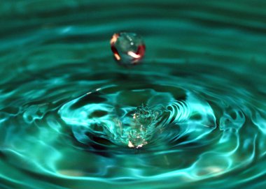 harika bir damla sıvı yüzeyinin hits sonra su sıçramalarına