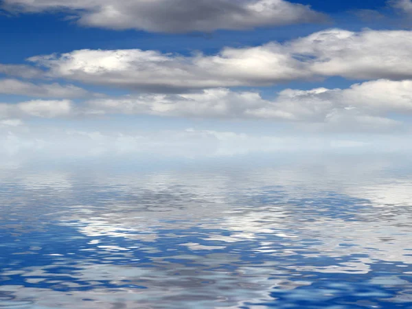 美しい海 地平線に雲がかかる — ストック写真