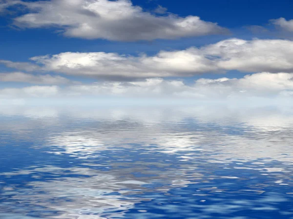 美しい海 地平線に雲がかかる — ストック写真