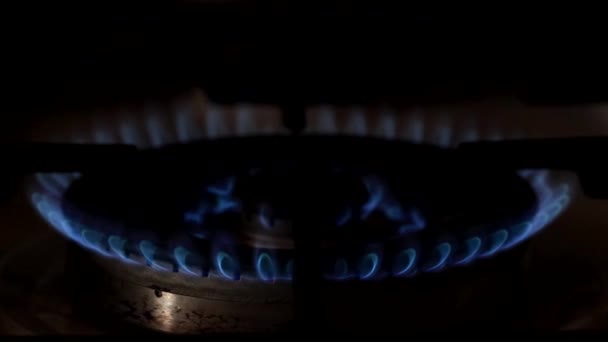 Яркое Пламя Сжигании Природного Газа Пропана Горелке — стоковое видео