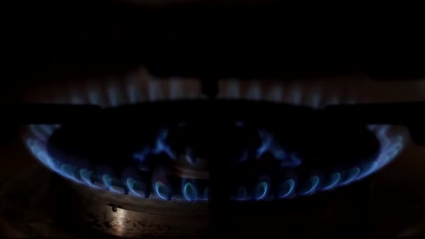 Bright Flame Burning Natural Gas Propane Burner — Stock Video