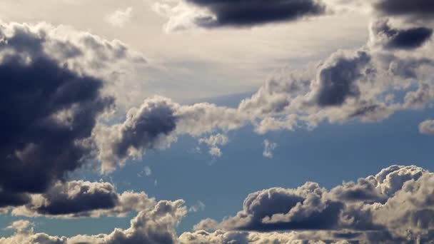 明亮美丽的多云阳光明媚的天空景观 — 图库视频影像