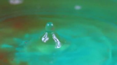 bir damla sıvı etkisi üzerine su yüzeyinde güzel fantazi desenler 