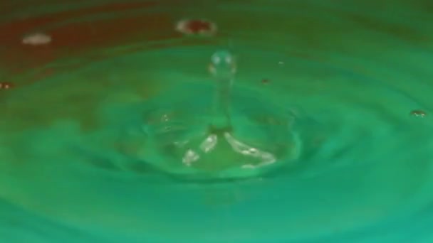 Beautiful Fancy Patterns Surface Water Impact Drop Liquid — Stock Video