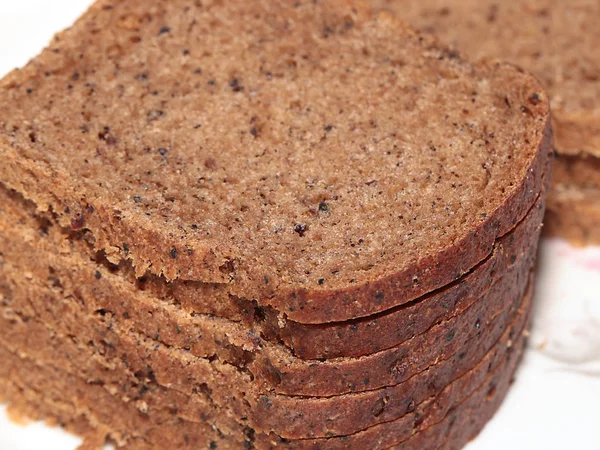 Snij Nette Stukken Donker Brood Voor Voedsel — Stockfoto