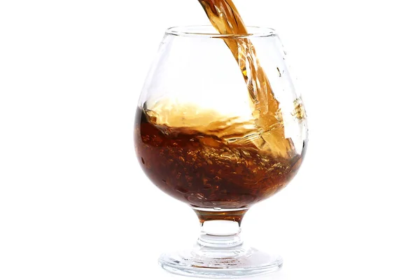 Alcool Forte Versato Bicchiere Consumo — Foto Stock