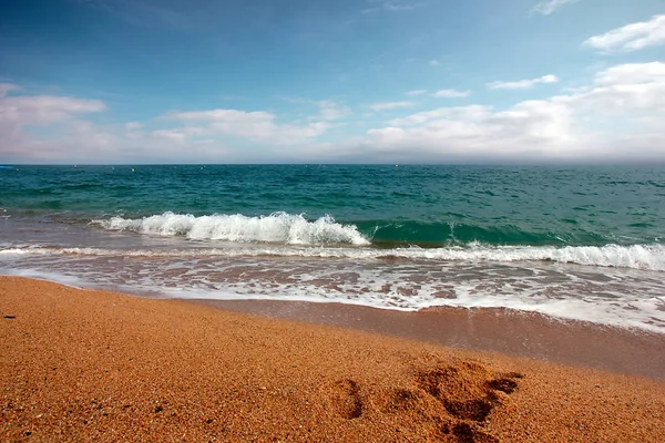 Akdeniz kıyısında güzel kumlu plaj 