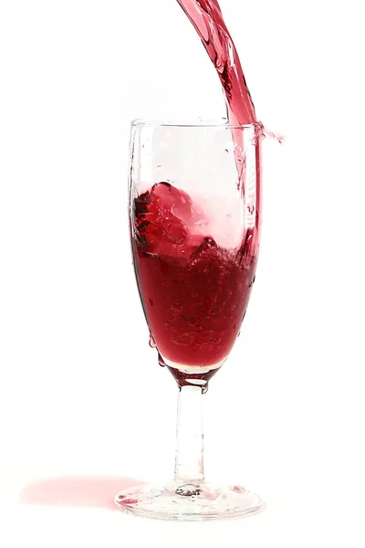 Vin Rouge Crée Beaux Motifs Lors Popping Dans Verre — Photo