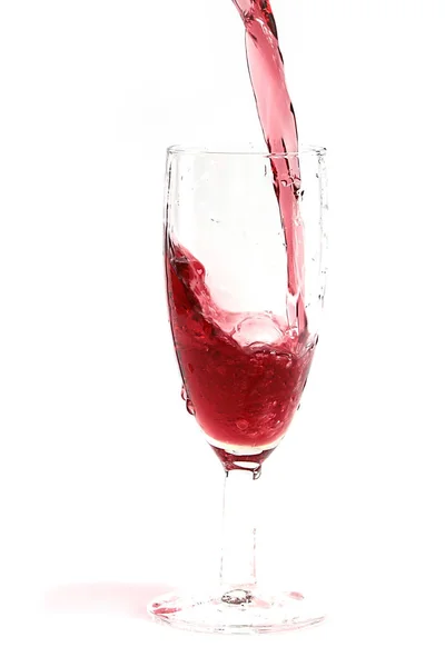 Vin Rouge Crée Beaux Motifs Lors Popping Dans Verre — Photo