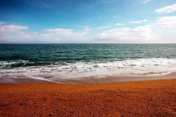 Beautiful Sandy Beach Mediterranean Coast — Stock Photo, Image