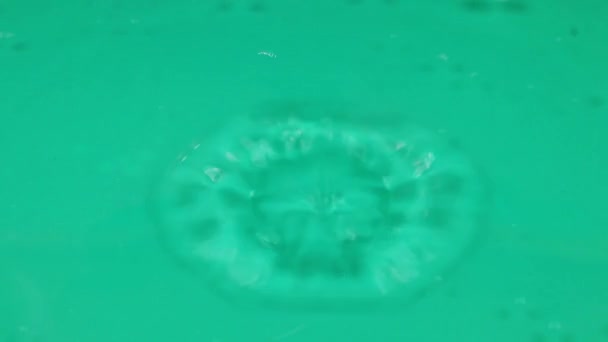 Heavy Drops Pure Water Fall Surface Liquid — Stock Video