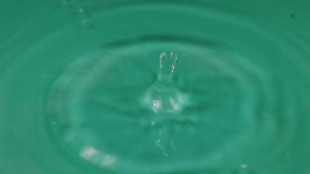 Tropfen Sauberen Wassers Den Getränkebehälter — Stockvideo