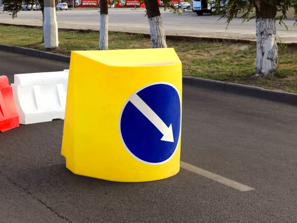 Plastic Road Fencing Street Modern City — Stock Photo, Image