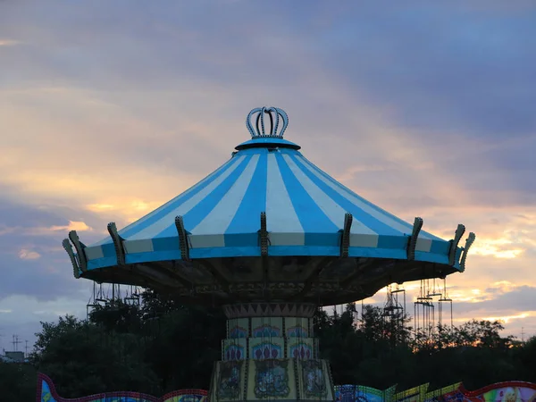 Dome Carousel Background Sunny Evening Sky — Stock Photo, Image