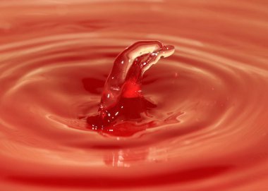 Splash bir sıvı sonra bir damla su yüzeyinde