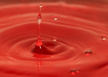 Splash bir sıvı sonra bir damla su yüzeyinde