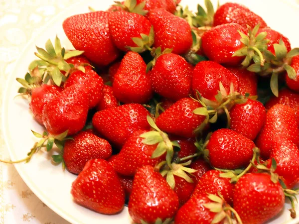 Krásné Zralé Jahody Berry Jídlu — Stock fotografie