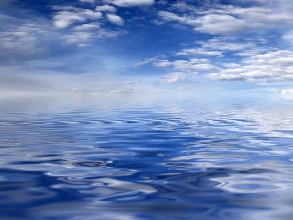 Reflet Ciel Bleu Nuageux Surface Océan — Photo