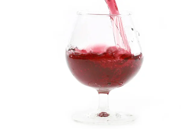 Splash Red Wine Poured Glass — Stock Photo, Image