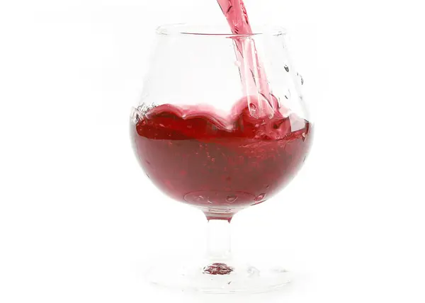 Soupçon Vin Rouge Lorsqu Est Versé Dans Verre — Photo