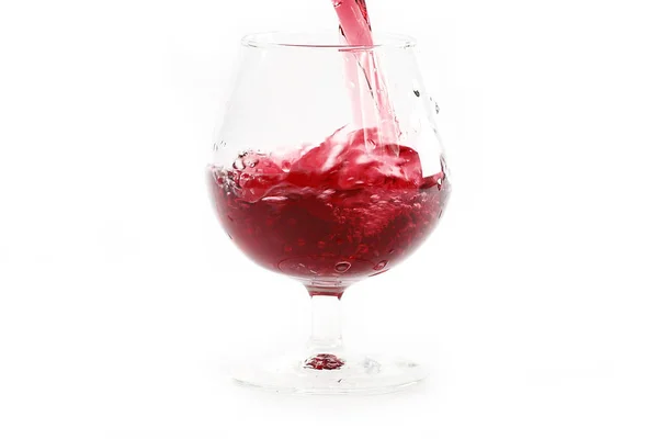 Pouco Vinho Tinto Quando Derramado Copo — Fotografia de Stock