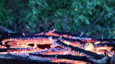Mangal sıcak alev parlak dilleri