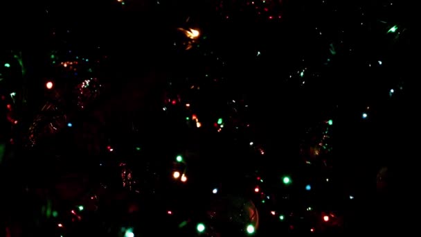 Niewyraźne Wielobarwny Światło Światła Świąteczne Oświetlenie Dekoracje — Wideo stockowe