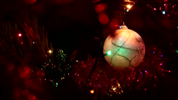 Décorations Vacances Sur Arbre Noël Comme Élément Décoration — Video