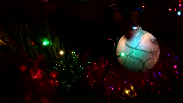 Decoraciones Navideñas Árbol Navidad Como Elemento Decoración — Vídeo de stock