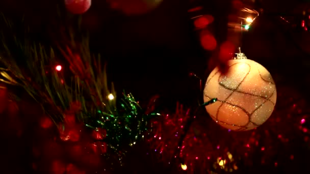 Decorazioni Vacanza Albero Natale Come Elemento Arredamento — Video Stock