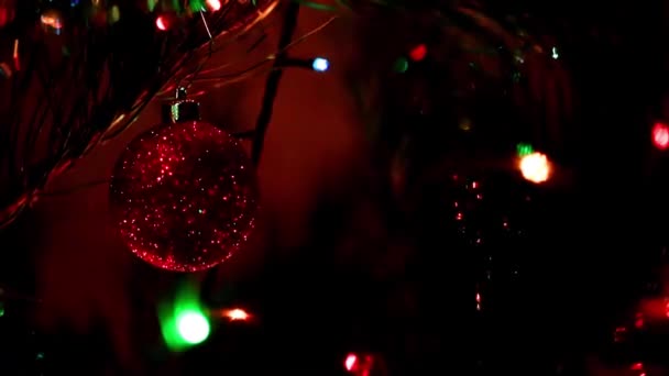 Weihnachtsschmuck Weihnachtsbaum Als Dekorationselement — Stockvideo