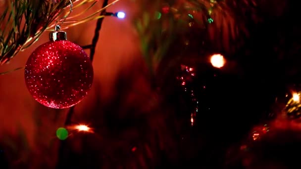 Décorations Vacances Sur Arbre Noël Comme Élément Décoration — Video